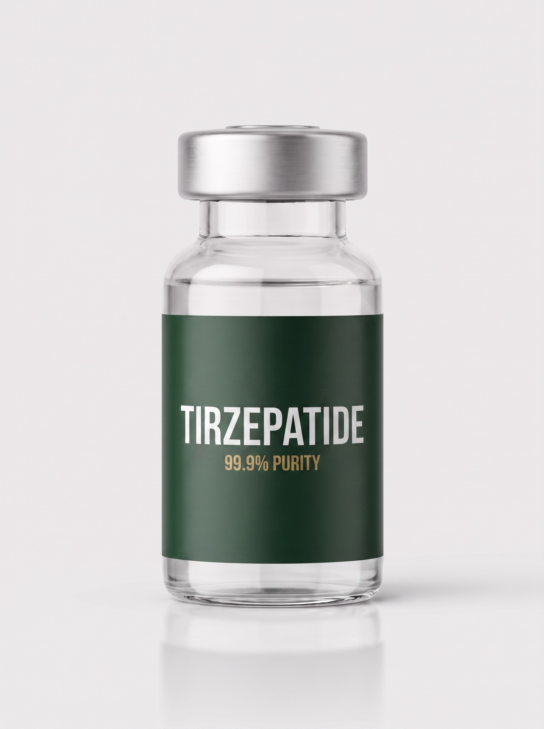 Vial de tirzepatida con etiqueta